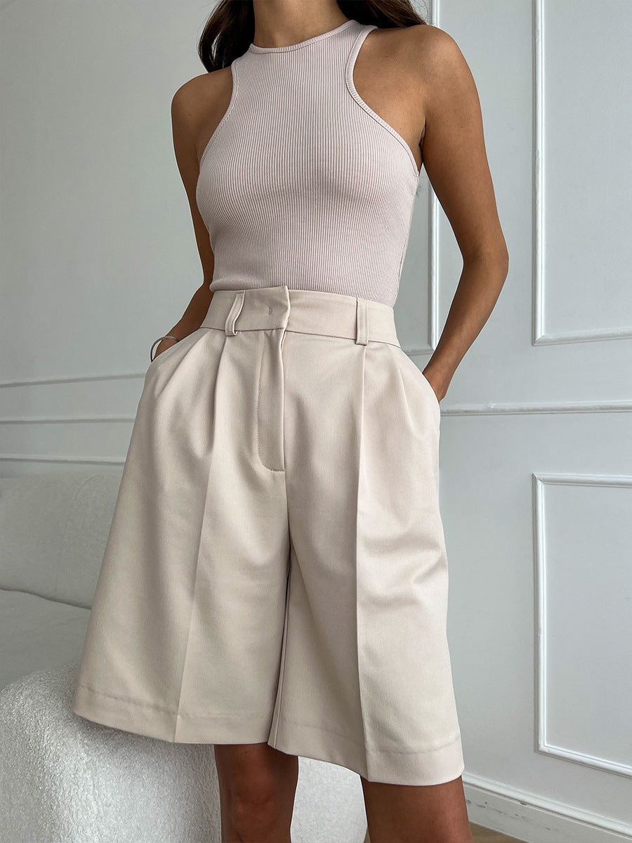 Women's Straight-Leg Long Bottoms Loose Five Points
