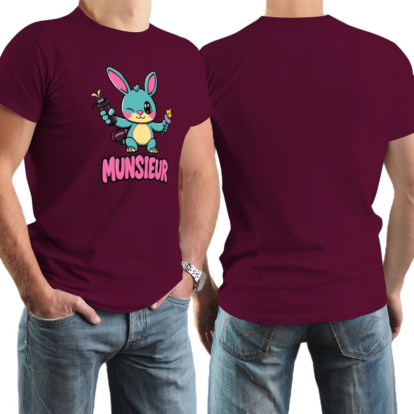 Munsieur Men's Tee Easter Bunny Collection "Blaze" Designer Tee for Easter