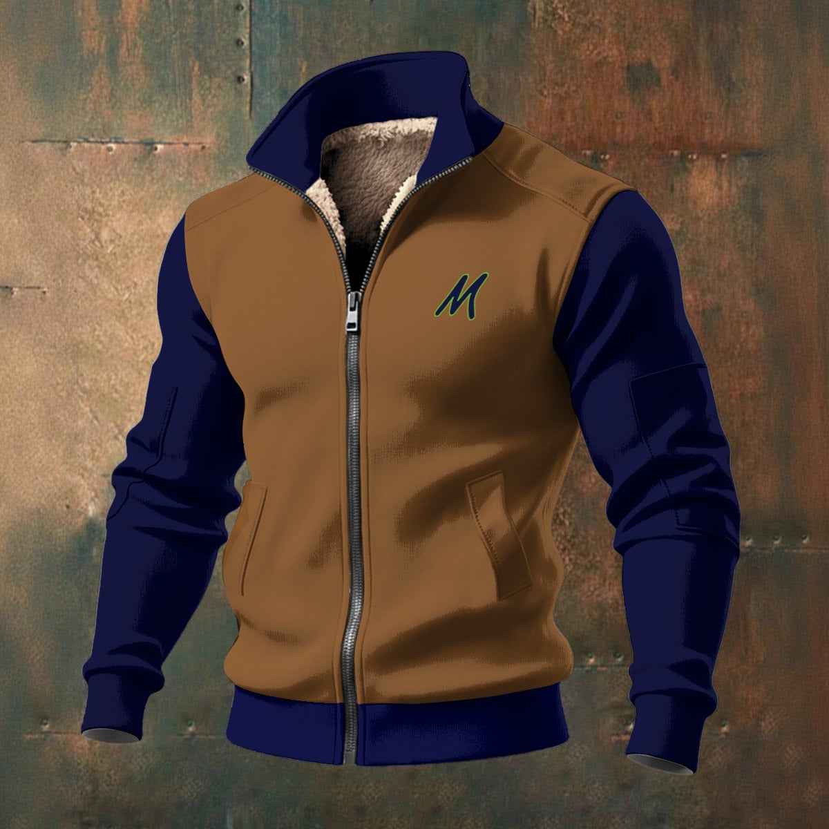 All-Over Print Men's Thick Knit Fleece Jacket