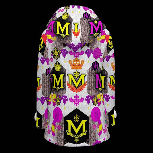 MUNSIEUR All-Over Print Women's Jacket Double-Breasted Winter Parka With Fleece