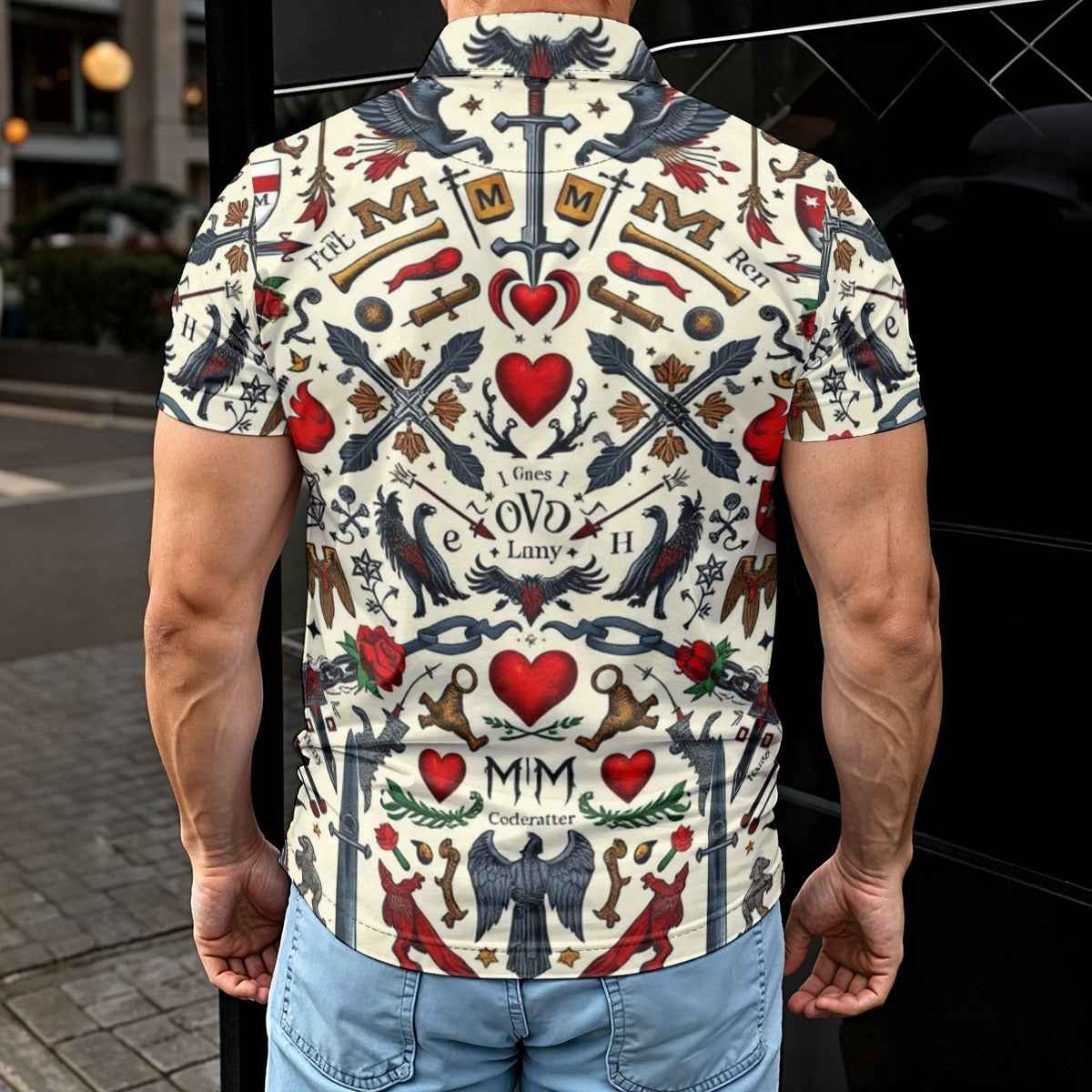 All-Over Print Men's Polo Shirt