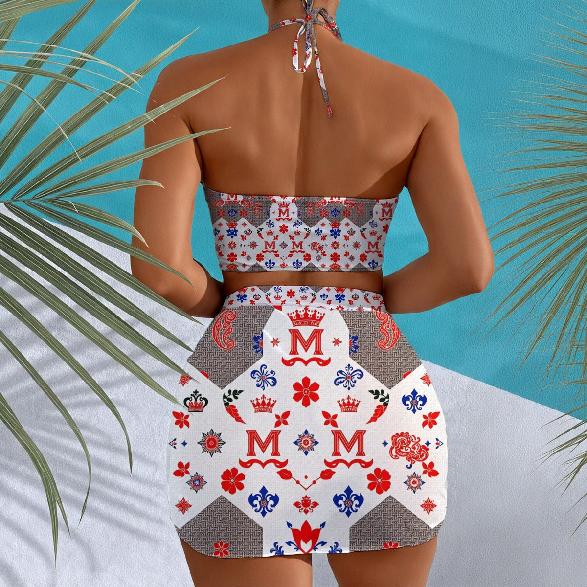 Munsieur All-Over Print Women's Halter Neck swimming Suit