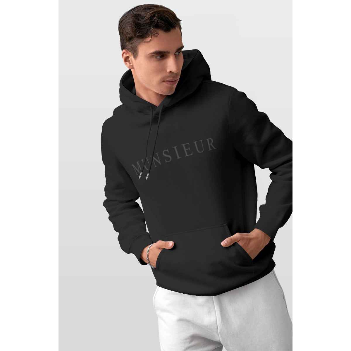 MUNSIEUR Print Men's Thicken Pullover Hoodie
