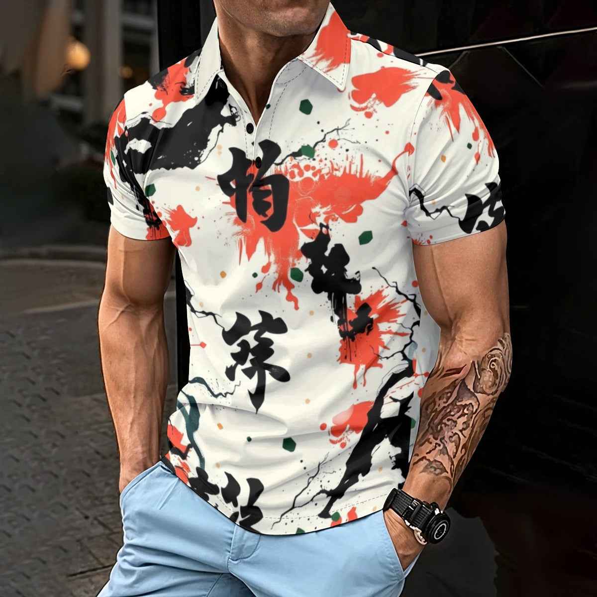 All-Over Print Men's Polo Shirt