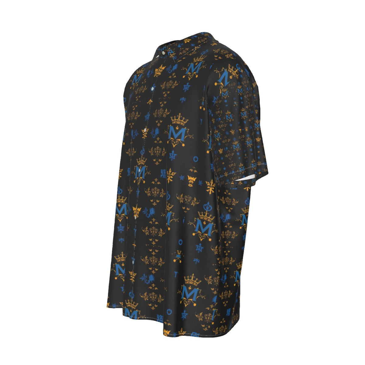 Munsieur All-Over Print Men's Silk Button up Tee