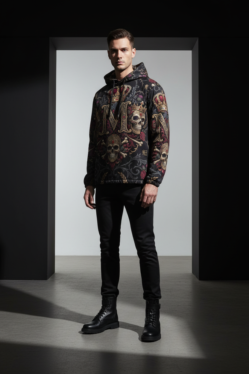 All-Over Print Men's Windbreaker Zipper MUNSIEUR Coat