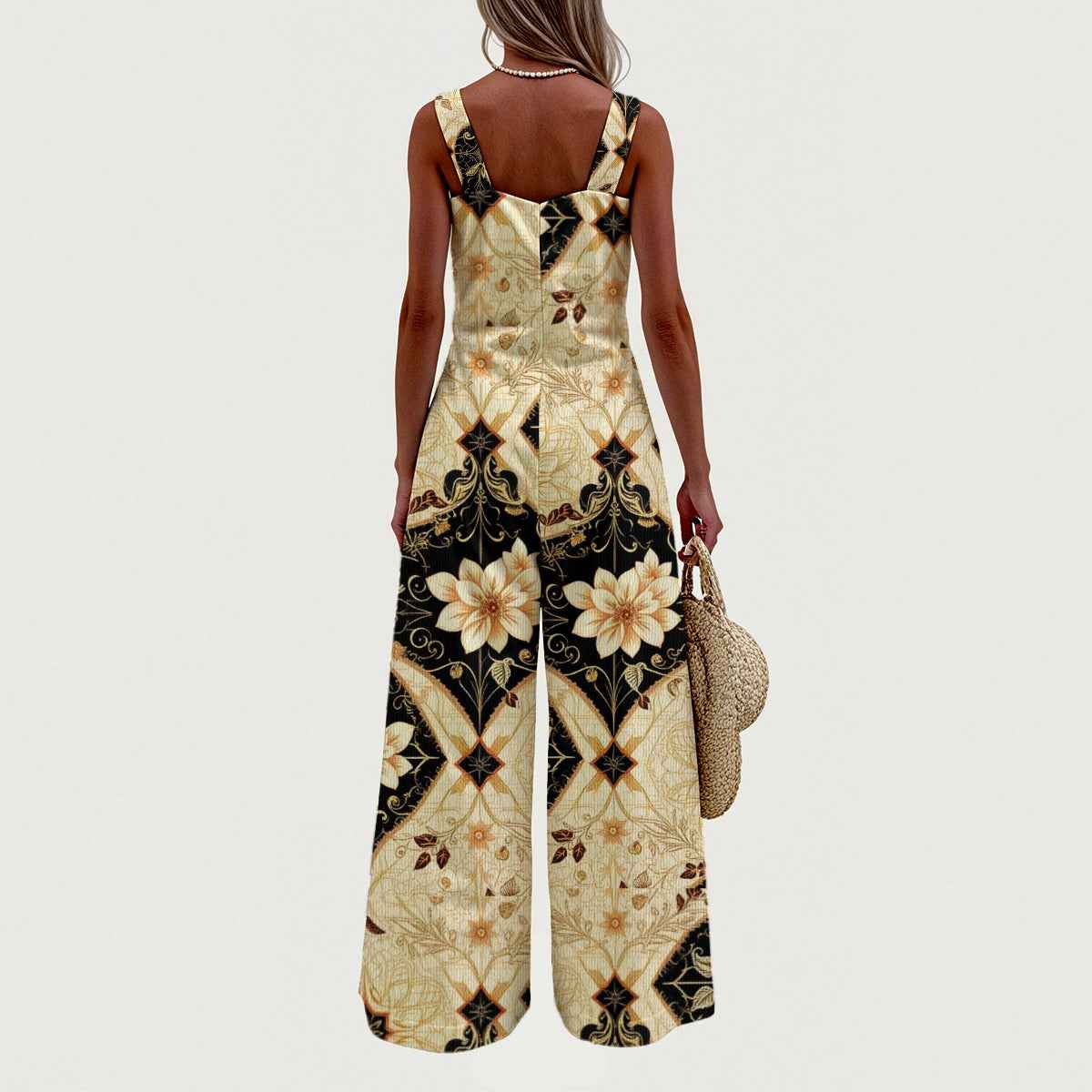 All-Over Print Women's Wide-Leg Jumpsuit