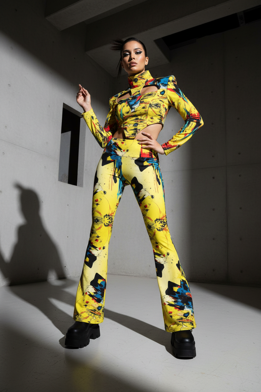 MUNSIEUR All-over print Women's Flare Jeans