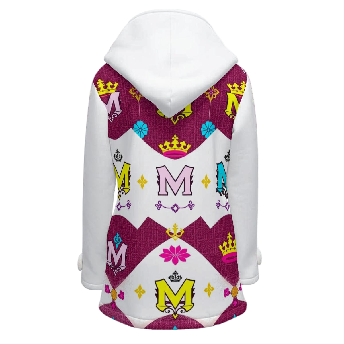 MUNSIEUR All-Over Print Women's Jacket Double-Breasted Winter Parka With Fleece