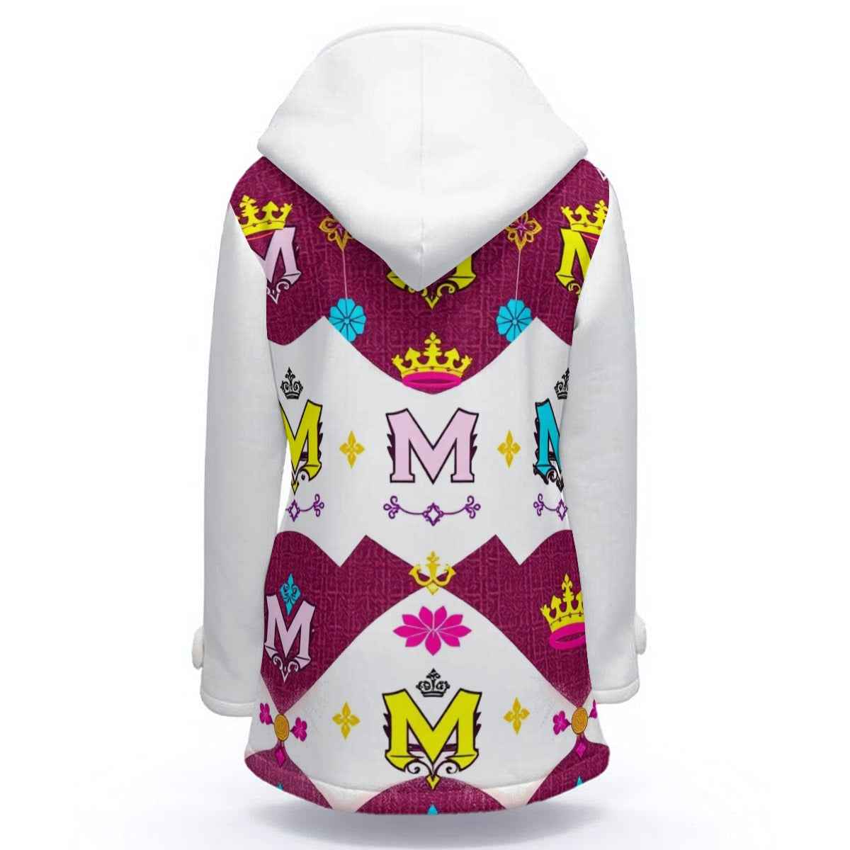 MUNSIEUR All-Over Print Women's Jacket Double-Breasted Winter Parka With Fleece