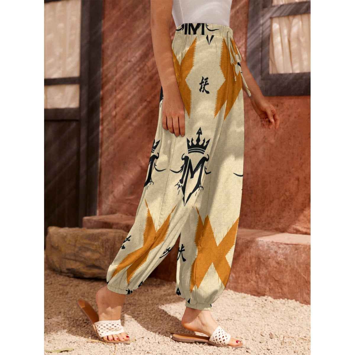 All-Over Print Women's Carrot Pants with Pockets