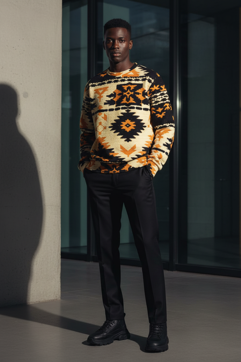 Men's Tribal Print Hoodie - All-Over Print New Arrivals