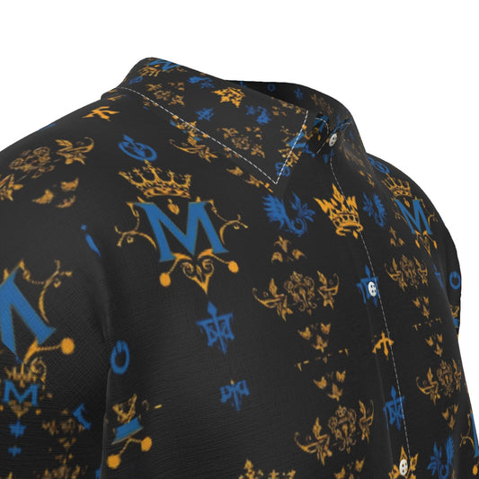 Munsieur All-Over Print Men's Silk Button up Tee