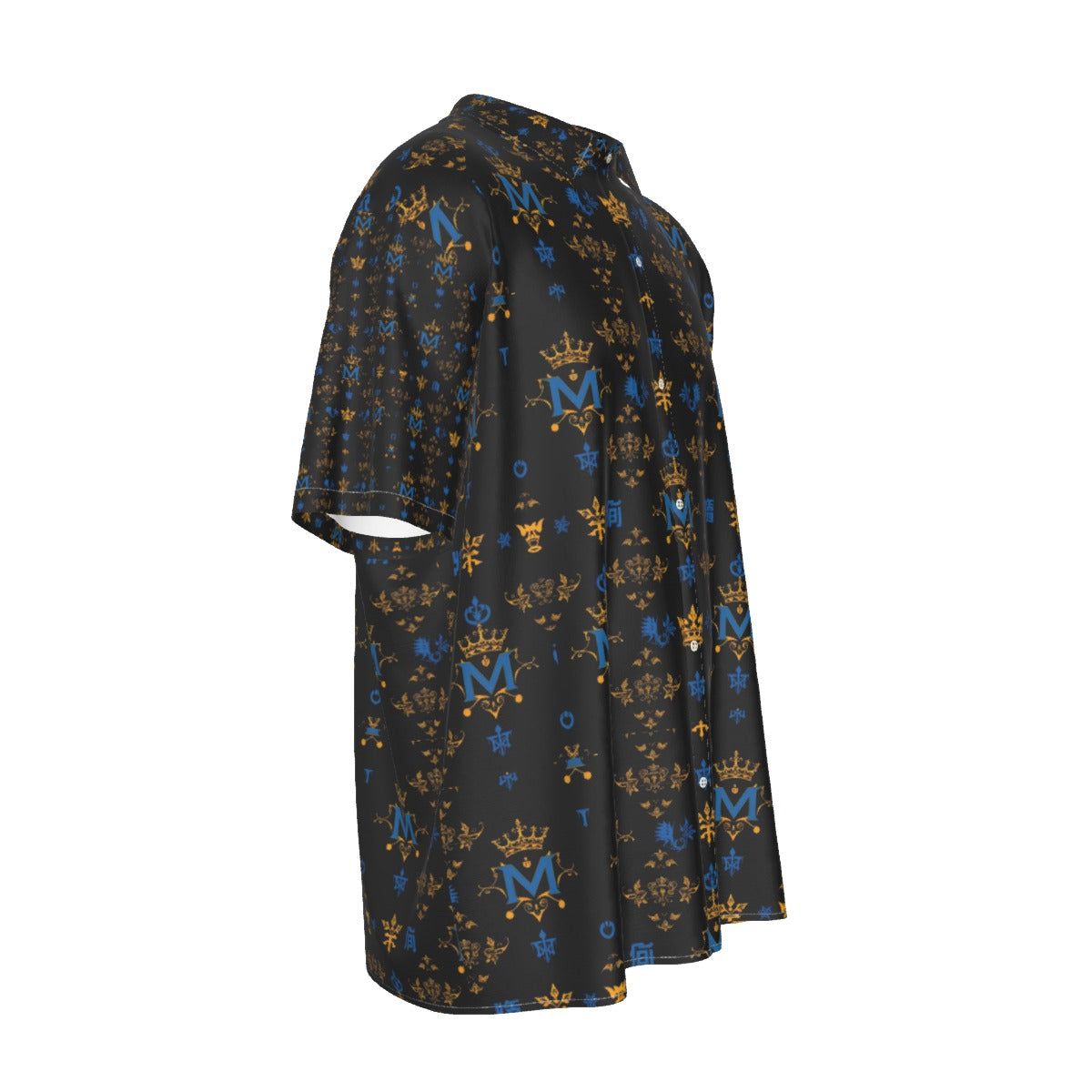 Munsieur All-Over Print Men's Silk Button up Tee