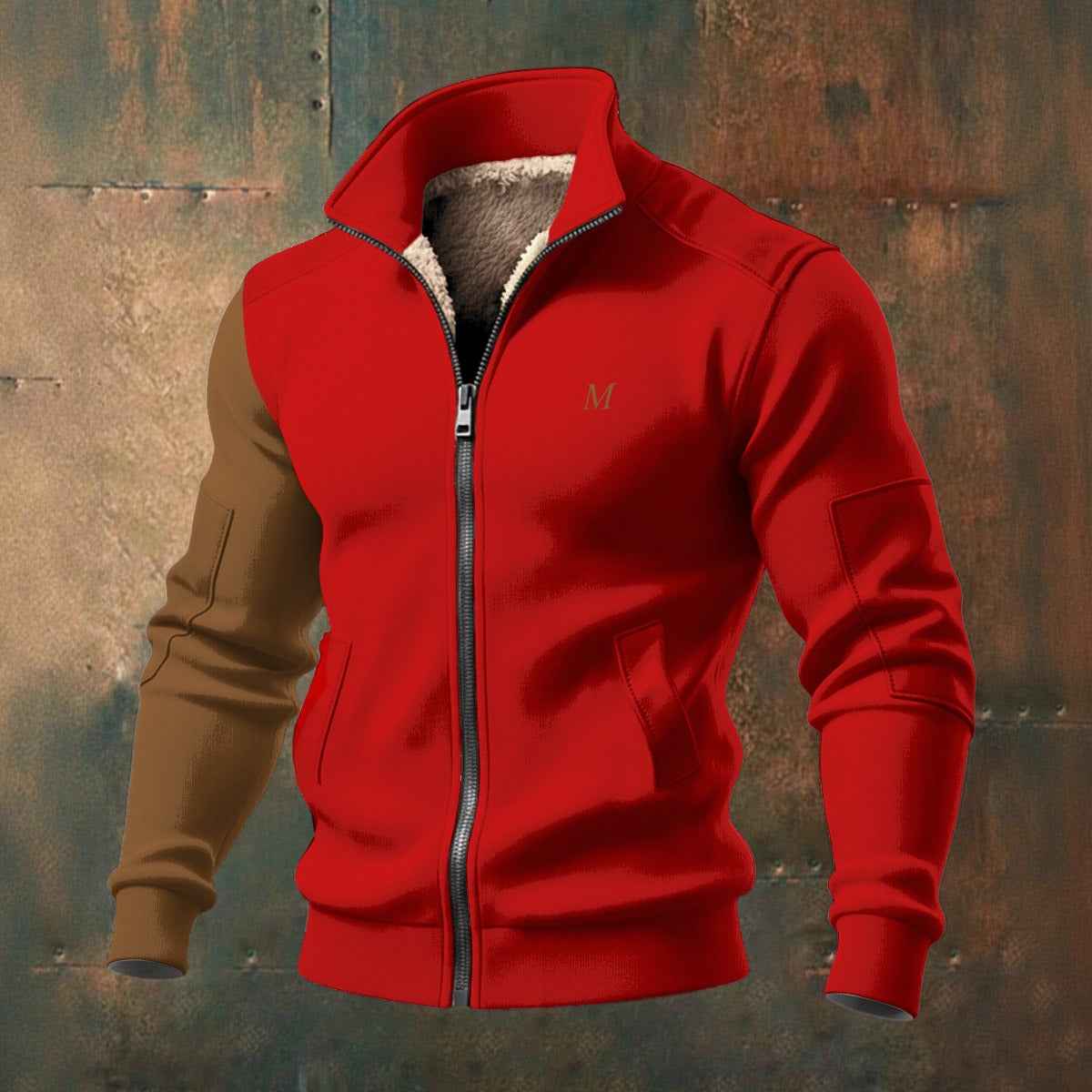 All-Over Print Men's Thick Knit Fleece Jacket