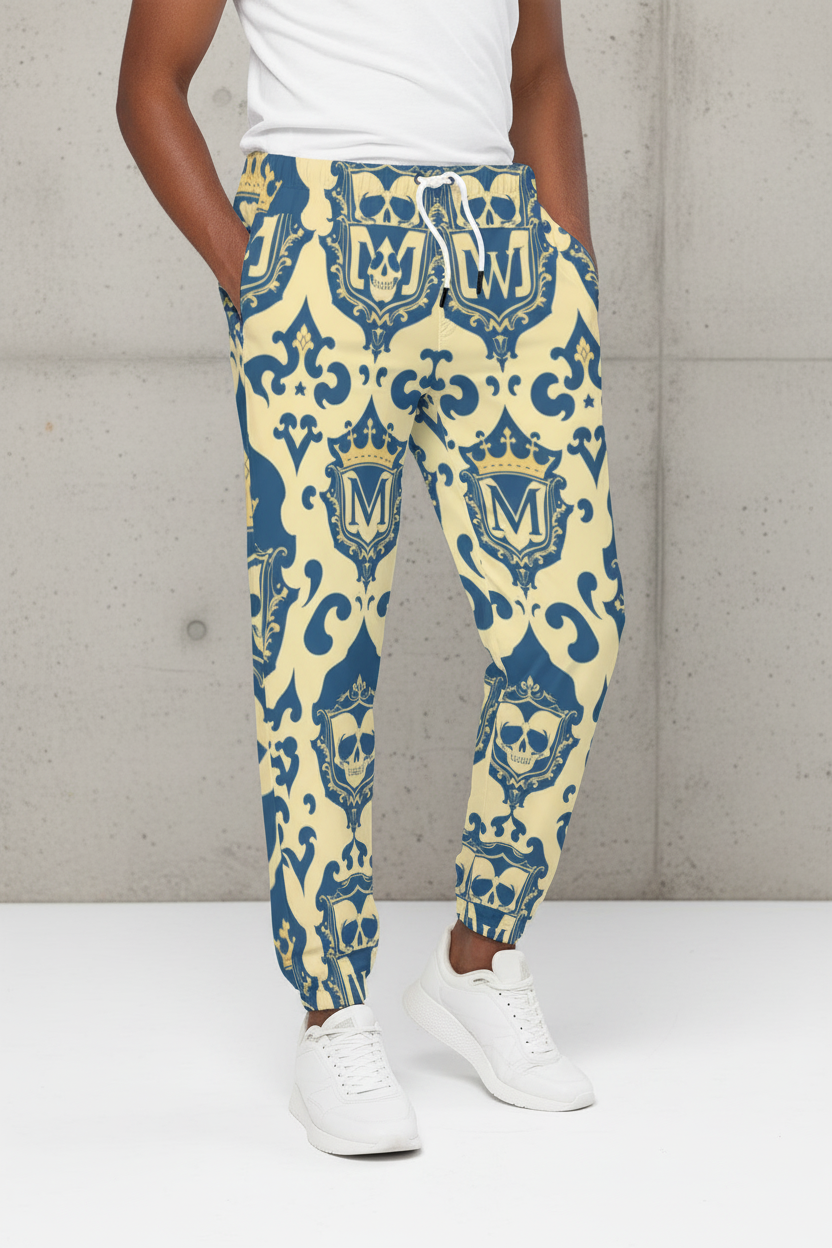 Men's All-Over Print Joggers - 100% Cotton for Casual Wear