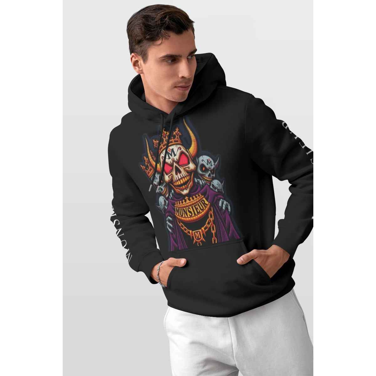 MUNSIEUR All-Over Print Men's Thicken Pullover Hoodie