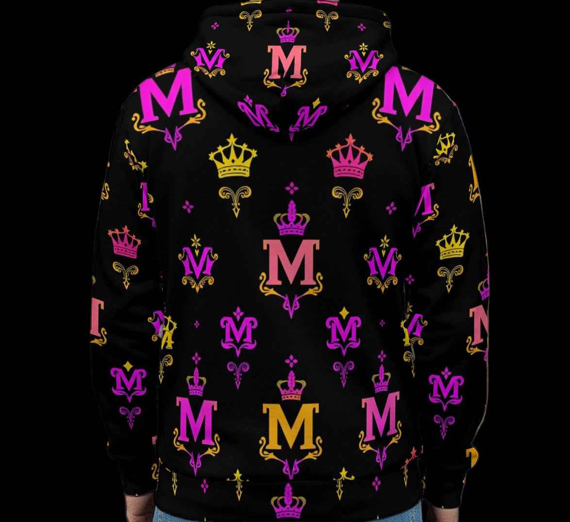 Women's Sweater MUNSIEUR All-Over Print Heavy Fleece Zip Up "Barbie"