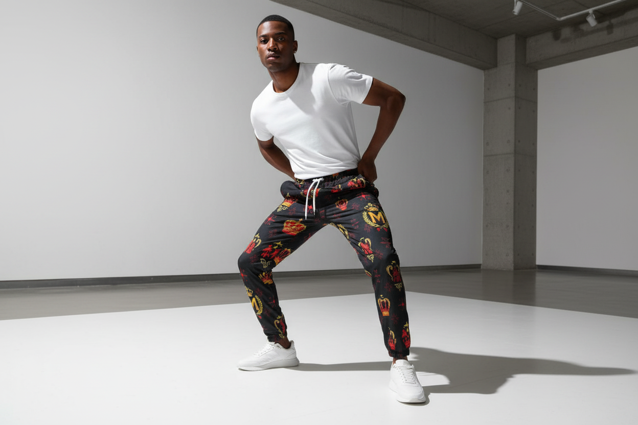 Men's Cotton Joggers - All-Over Print for Athleisure