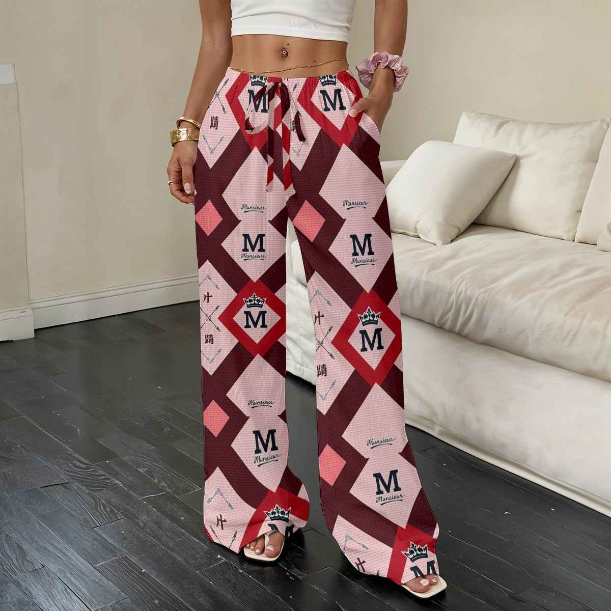 All-Over Print Women’s Straight-Leg Casual Pants