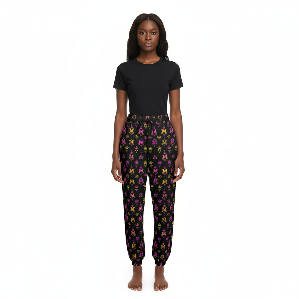 Women's Pants MUNSIEUR All-Over Print Knitted Fleece "Barbie"