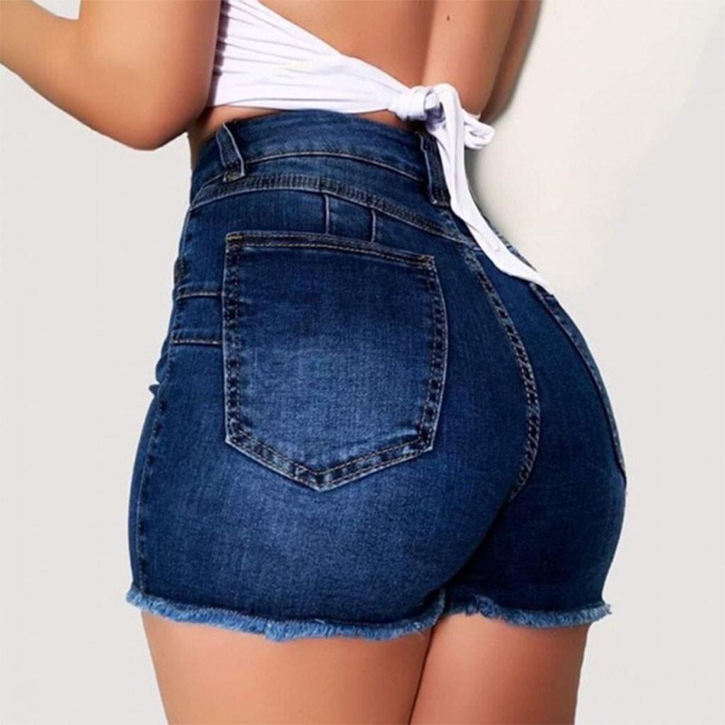 Women's Stretch Bottoms Slim Fit Ripped Tassel Denim Bottoms