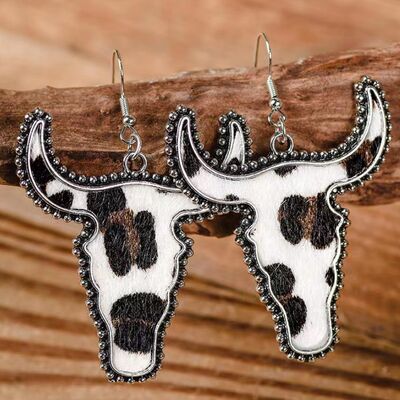Alloy Animal Print Cow Head Earrings - Munsieur