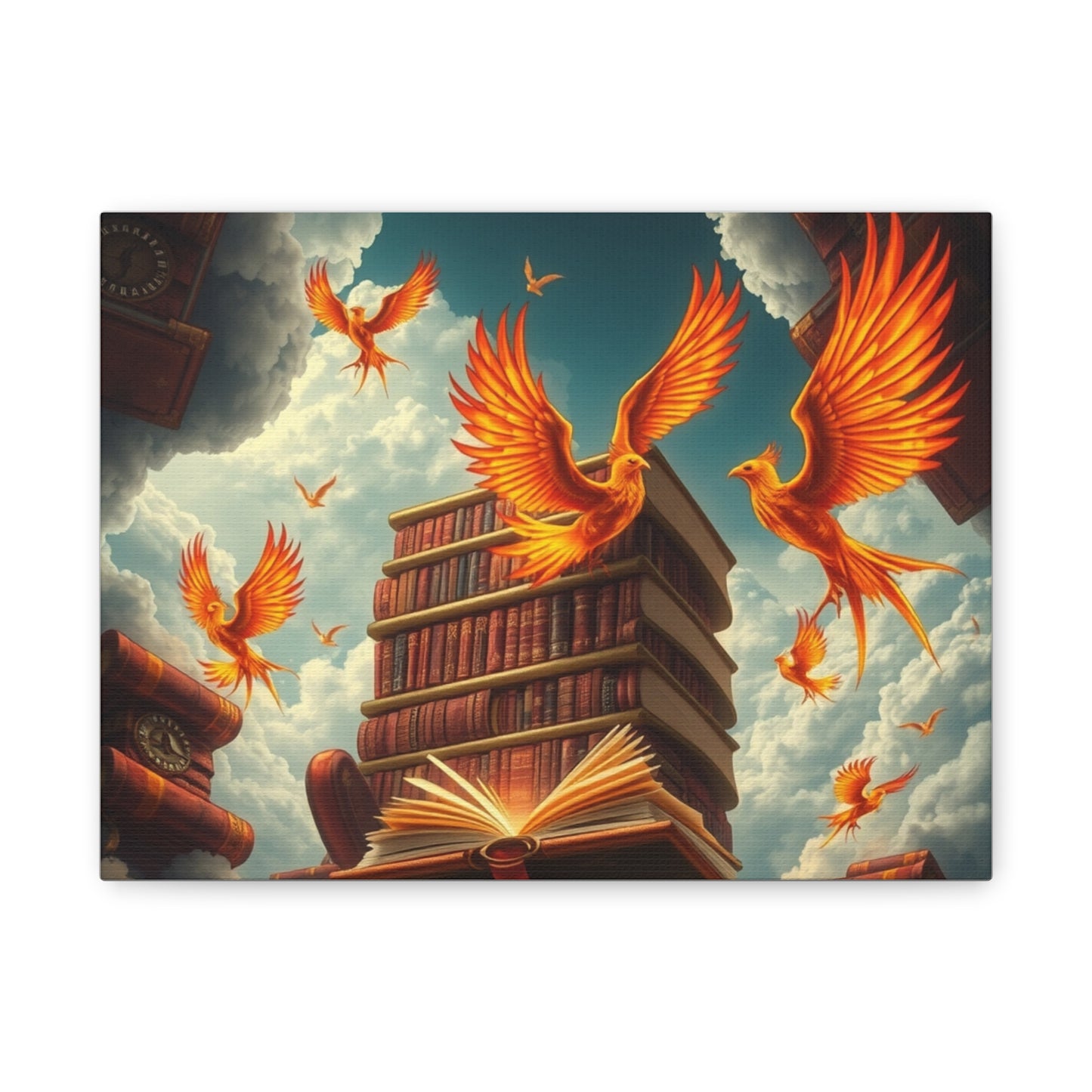 Phoenix in Flight Matte Canvas Print, Wall Art for Book Lovers, Literary Gifts, Home Decor, Fall Decorations
