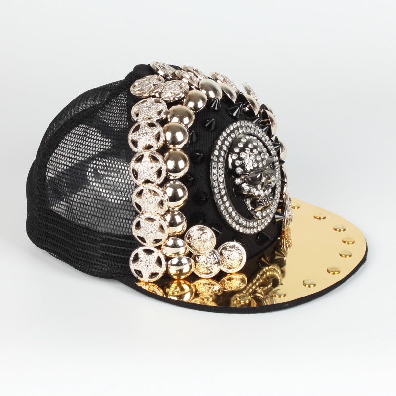 Men Women Handmade Skull Leopard Head Rivet Baseball Hat