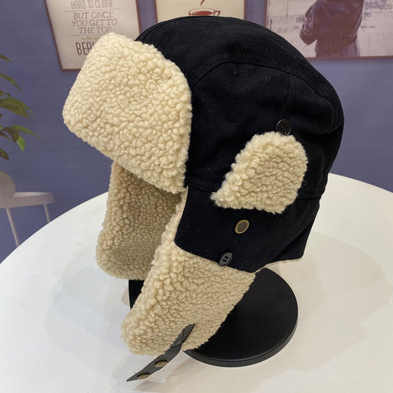 Outdoor Riding Warm Tank Skiing Cold Anti-chill Protection Plush Cotton Thunderbolt Hat