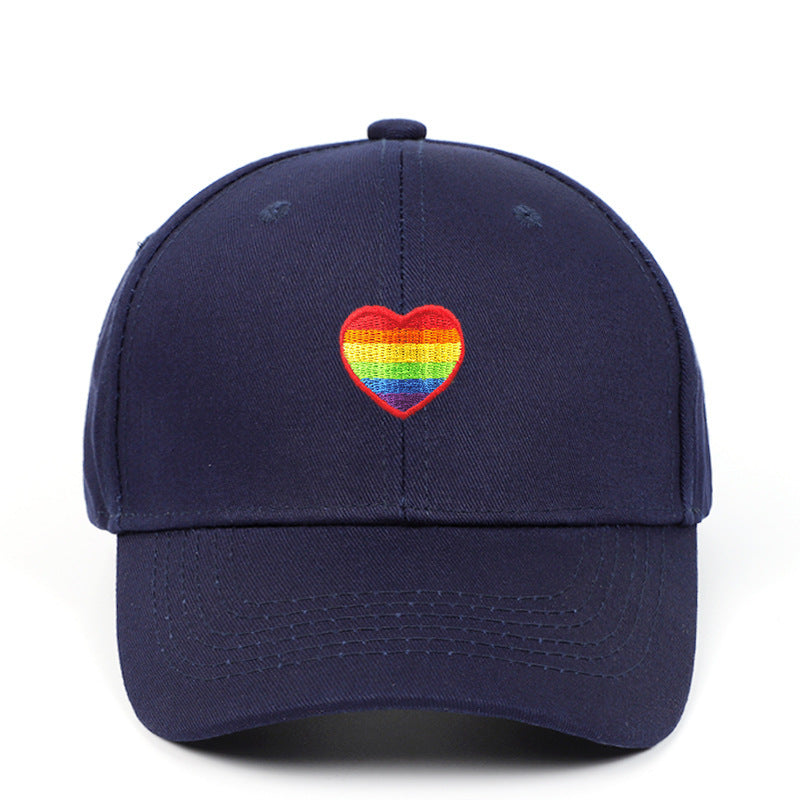 Men's Fashion Rainbow Heart Embroidered Outdoor Sun Hat