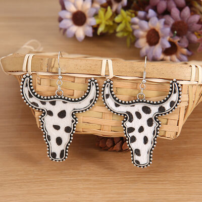 Alloy Animal Print Cow Head Earrings - Munsieur