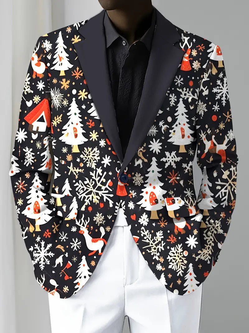 Men's Christmas Series Men's Long-Sleeved Coat