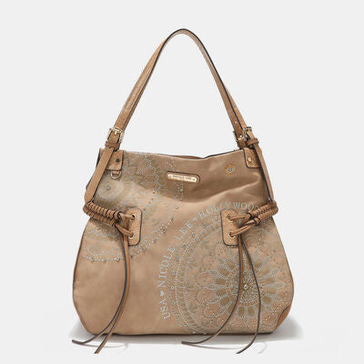 Nicole Lee USA Side Braided Tassel Inlaid Rhinestone Embroidery Hobo Bag - Munsieur