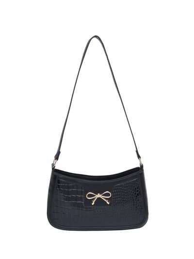 Bow PU Leather Shoulder Bag - Munsieur