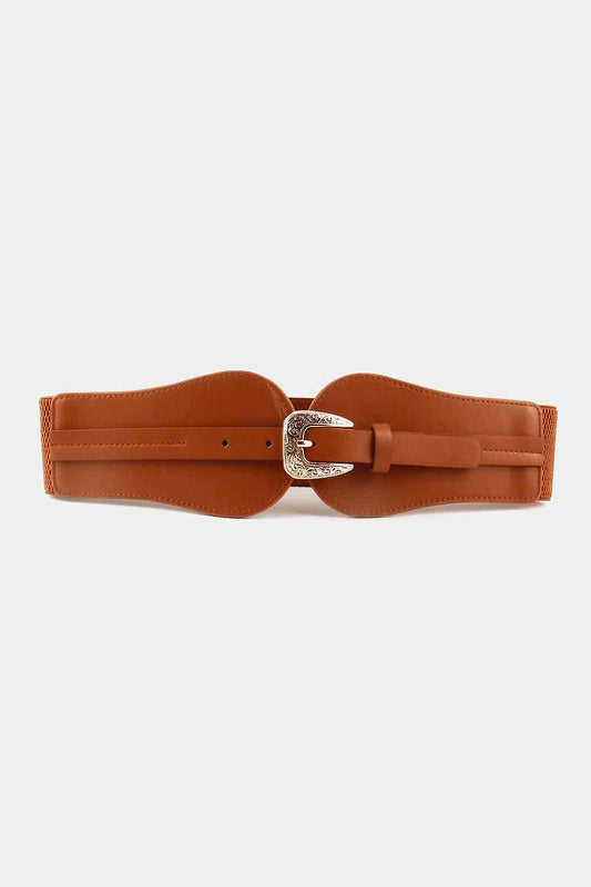 Wide Elastic Belt with Alloy Buckle - Munsieur