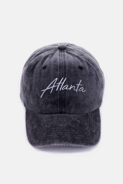 Zenana Washed ATLANTA Embroidered Baseball Cap - Munsieur