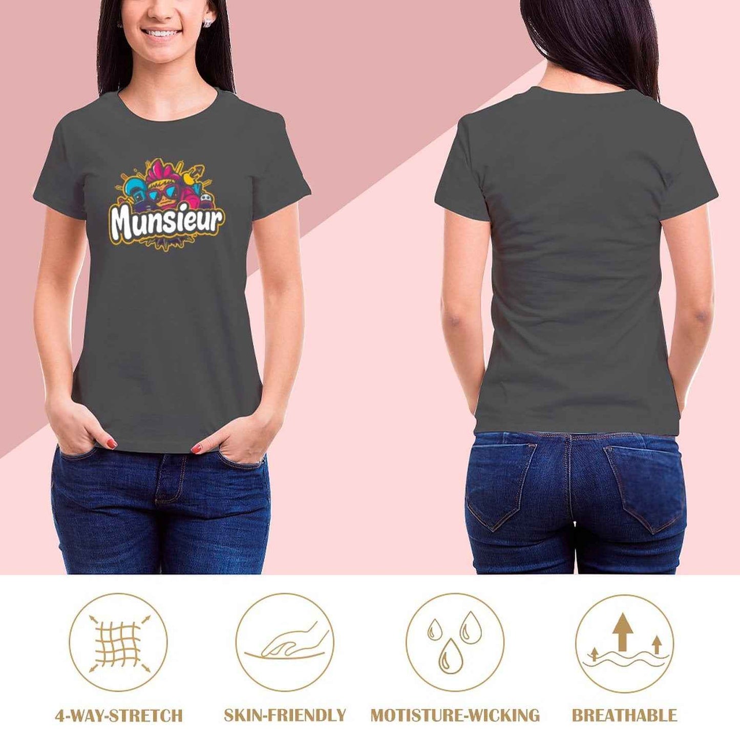 Munsieur T-Shirt for Women: Designed for Comfort, Styled for Impact for Her - Munsieur