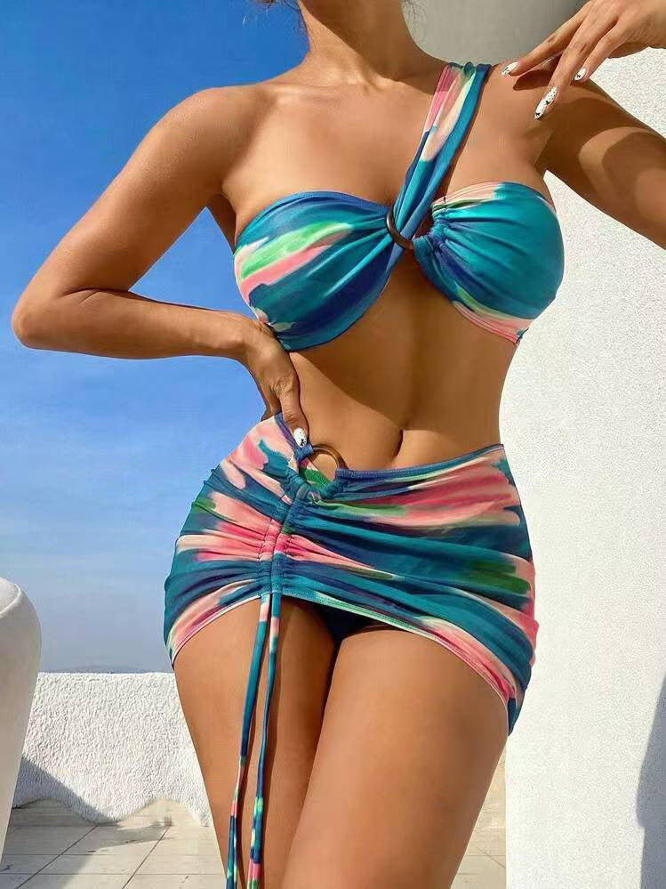 Gradient Color Three-piece Bikini Lingerie Fashion