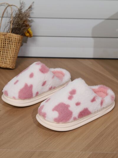 Animal Print Faux Fur Slippers - Munsieur