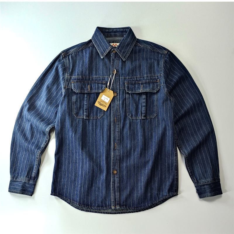 Men's Washed Old American Casual Denim Coat