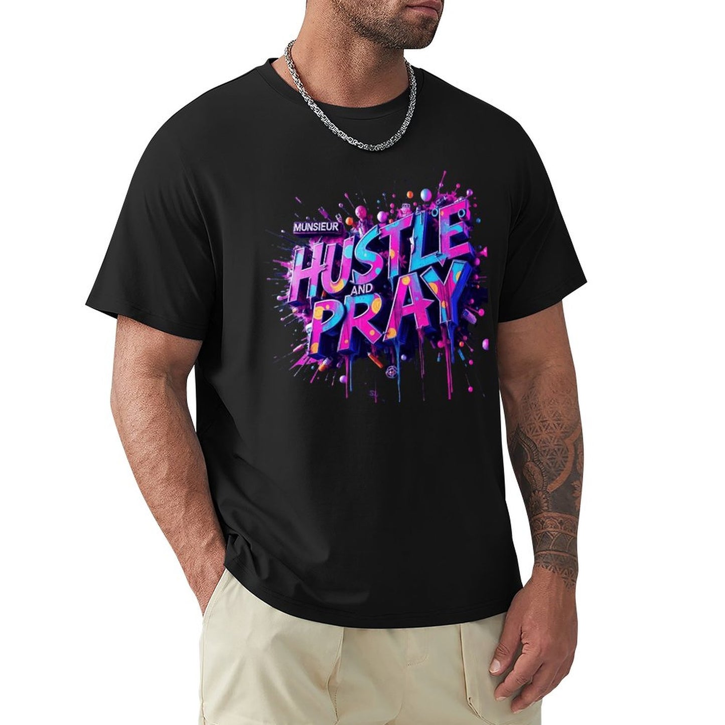 Munsieur Men's Tee "Hustle and Pray"