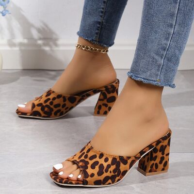 Leopard Block Heels Suede - Munsieur