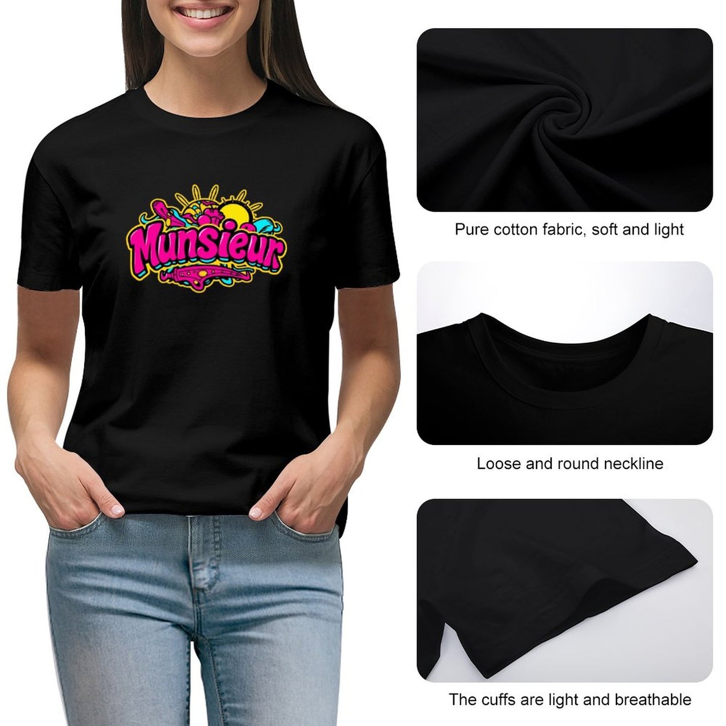 Munsieur Brand T-Shirts for Women "Candy Land" Streetwear Design for Her