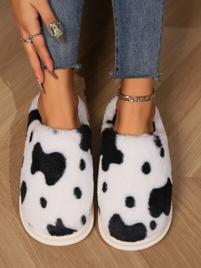 Animal Print Faux Fur Slippers - Munsieur