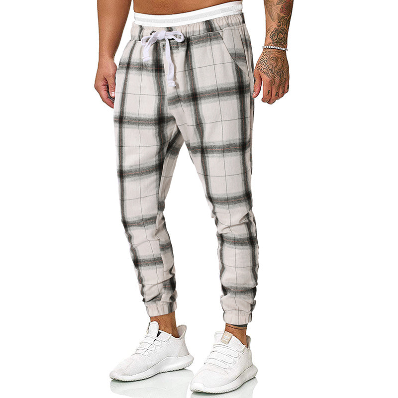 Men's Fashion Checkered Casual Style Joggers