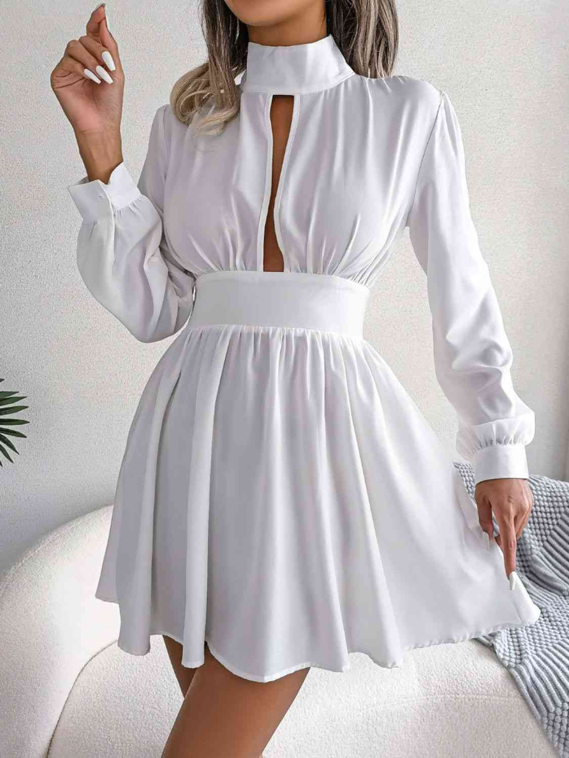 Cutout Turtle A-Line Mini Dress - Munsieur