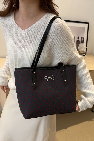 Bow Trim Polyester Tote Bag - Munsieur