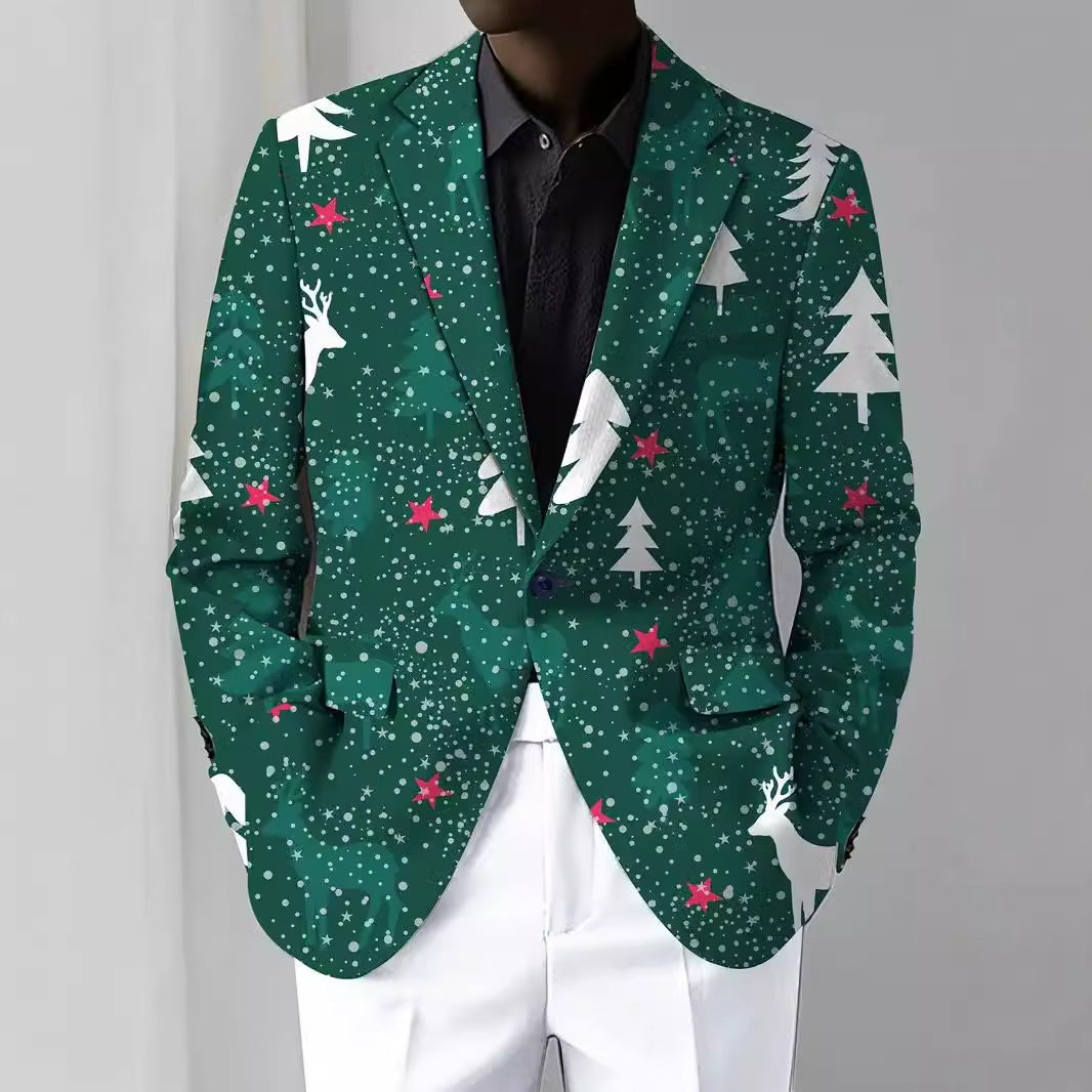 Men's Christmas Series Men's Long-Sleeved Coat