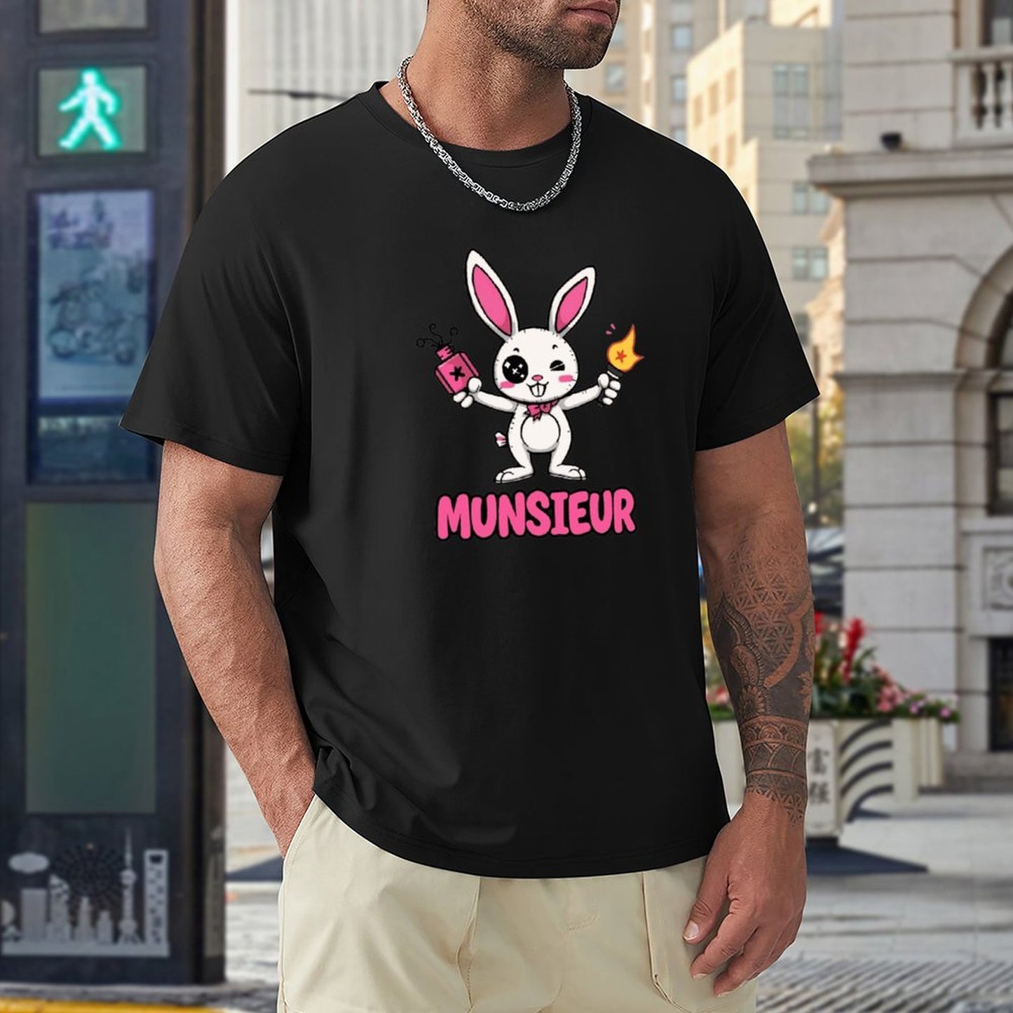 Munsieur Tee for Men Easter Bunny Collection "Strike" Designer Tee